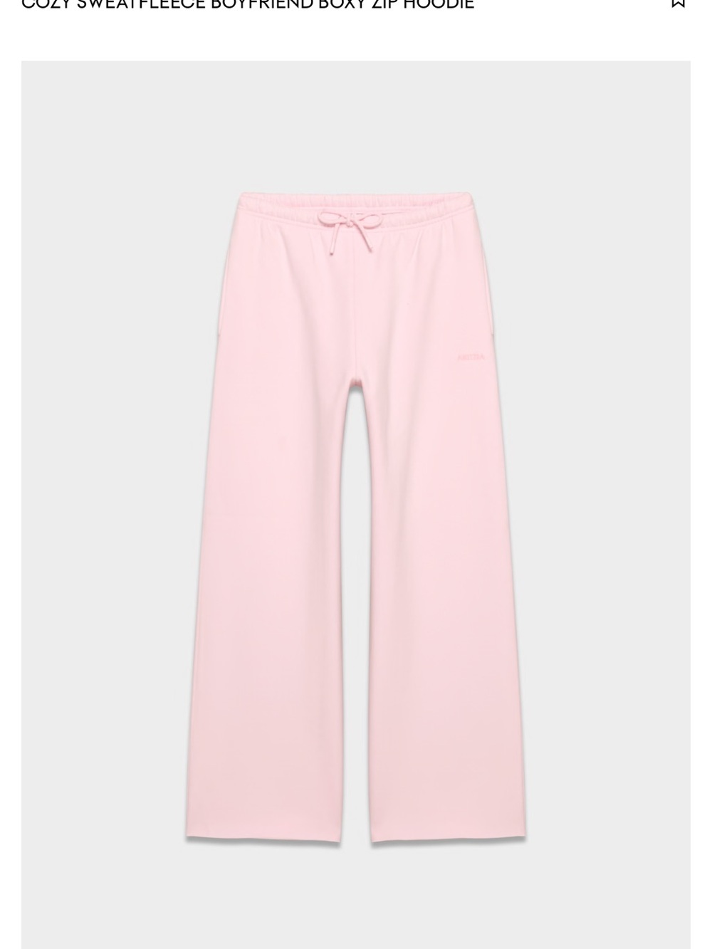Aritzia Pale Pink Wide-Leg Track Pants